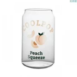 Plates u0026 More Küche & Esszimmer-Glasbecher in Dosenform mit Fruchtdruck – 350 ml für Tee, Kaffee, Milch, Bier