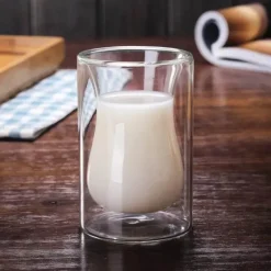 Plates u0026 More Küche & Esszimmer-Glasbecher mit doppeltem Boden – Vielseitiges Trinkgeschirr für Kaffee, Tee, Wein, Whiskey, Saft und Wasser