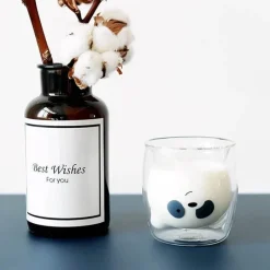 Feast u0026 Flair Küche & Esszimmer-Glasbecher mit Pandabär-Motiv – doppelwandiger, hitzebeständiger Becher für Bier und Saft