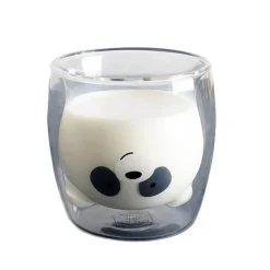 Feast u0026 Flair Küche & Esszimmer-Glasbecher mit Pandabär-Motiv – doppelwandiger, hitzebeständiger Becher für Bier und Saft