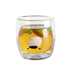 Feast u0026 Flair Küche & Esszimmer-Glasbecher mit Pandabär-Motiv – doppelwandiger, hitzebeständiger Becher für Bier und Saft