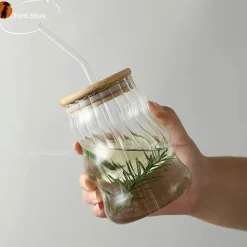 Plates u0026 More Küche & Esszimmer-Glasbecher mit Strohhalm – Vielseitiger Becher für Kaffee, Saft, Bier, Wein