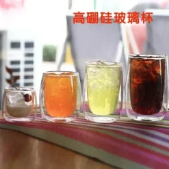 Plates u0026 More Küche & Esszimmer-Glasbecher-Set mit doppeltem Boden – vielseitiges Trinkgeschirr für Wein, Whiskey, Kaffee, Saft