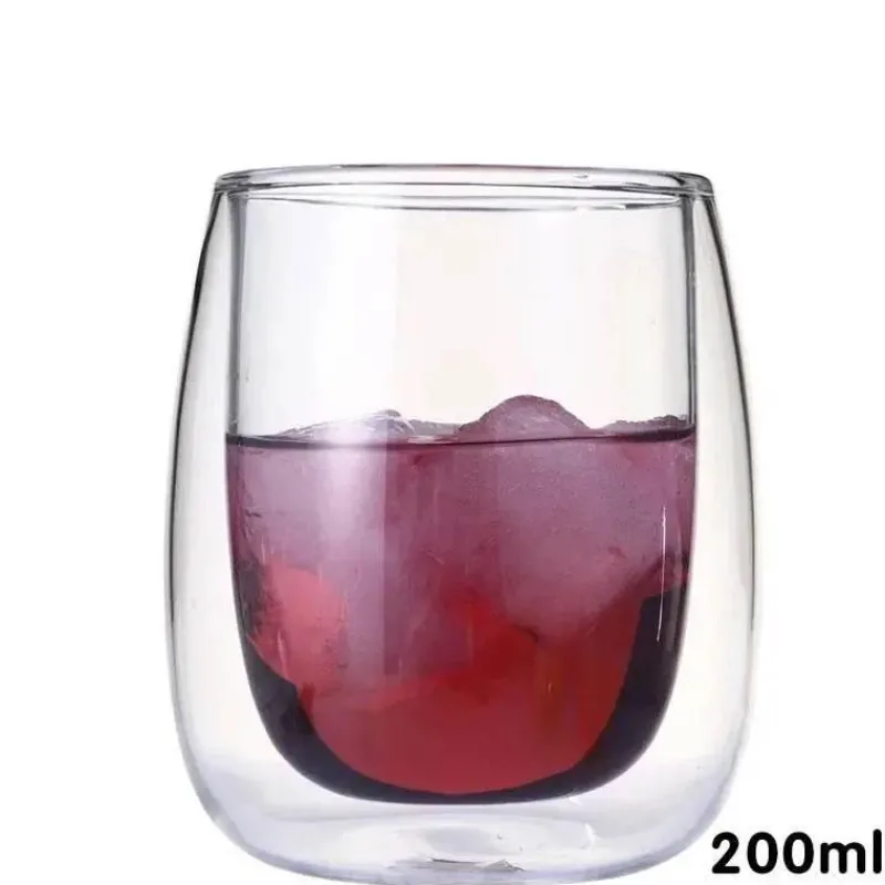 Plates u0026 More Küche & Esszimmer-Glasbecher-Set mit doppeltem Boden – vielseitiges Trinkgeschirr für Wein, Whiskey, Kaffee, Saft