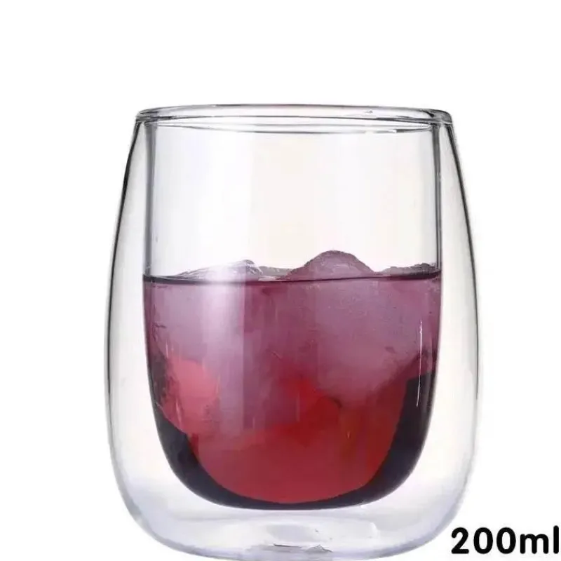 Plates u0026 More Küche & Esszimmer-Glasbecher-Set mit doppeltem Boden – vielseitiges Trinkgeschirr für Wein, Whiskey, Kaffee, Saft