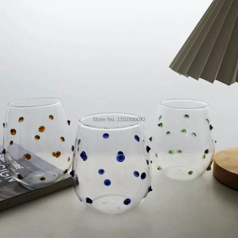 Plates u0026 More Küche & Esszimmer-Glasbecher-Set mit Wellendesign und Punkten – Stilvolle Kaffeetassen