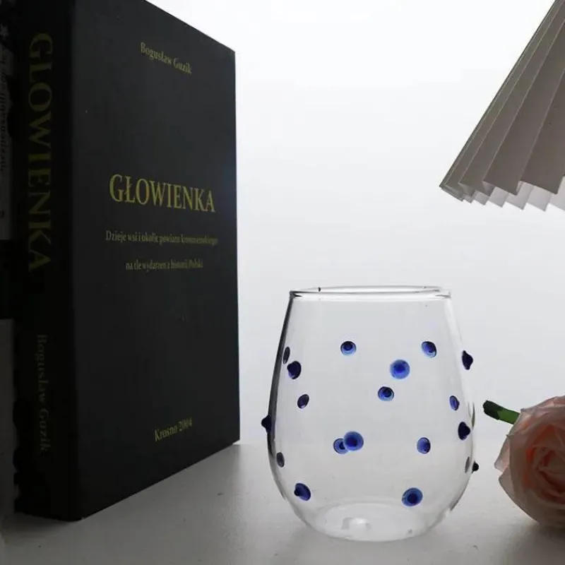 Plates u0026 More Küche & Esszimmer-Glasbecher-Set mit Wellendesign und Punkten – Stilvolle Kaffeetassen