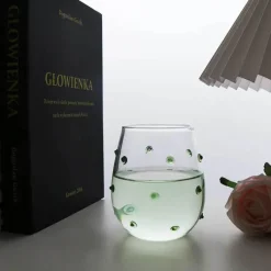 Plates u0026 More Küche & Esszimmer-Glasbecher-Set mit Wellendesign und Punkten – Stilvolle Kaffeetassen