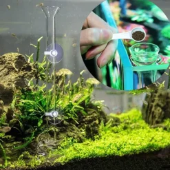 Furry Haven Haustierzubehör|Tierfütterung-Glas-Futterrohr für Aquarienfische – transparentes Fütterungsgerät