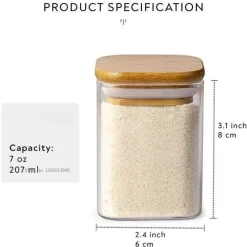 Plates u0026 More Küche & Esszimmer-Glasgefäß mit Bambusdeckel – Vorratsbehälter für Tee und Kaffee