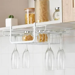 Space Savvy Küche & Esszimmer-Glasregal unter dem Schrank – Aufbewahrungsorganizer für die Küche