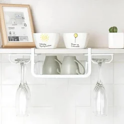 Space Savvy Küche & Esszimmer-Glasregal unter dem Schrank – Aufbewahrungsorganizer für die Küche