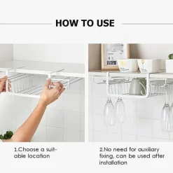 Space Savvy Küche & Esszimmer-Glasregal unter dem Schrank – Aufbewahrungsorganizer für die Küche