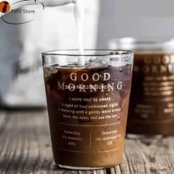 Plates u0026 More Küche & Esszimmer-Glastasse mit goldener Beschriftung – ideal für Kaffee, Milch, Saft, Tee