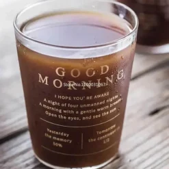 Plates u0026 More Küche & Esszimmer-Glastasse mit goldener Beschriftung – ideal für Kaffee, Milch, Saft, Tee