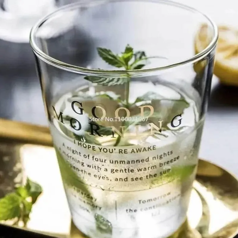 Plates u0026 More Küche & Esszimmer-Glastasse mit goldener Beschriftung – ideal für Kaffee, Milch, Saft, Tee