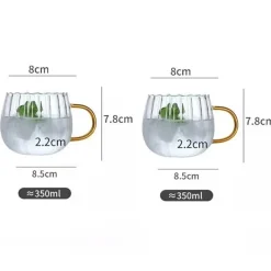 Plates u0026 More Küche & Esszimmer-Glaswasserflasche mit großem Fassungsvermögen – Krug mit vertikalen Streifen für heiße und kalte Getränke