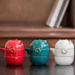 The Decor Haven Küche & Esszimmer-Glückskatze-Teeservice aus Keramik – das perfekte Geschenk für Katzenliebhaber