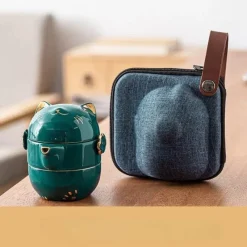 The Decor Haven Küche & Esszimmer-Glückskatze-Teeservice aus Keramik – das perfekte Geschenk für Katzenliebhaber