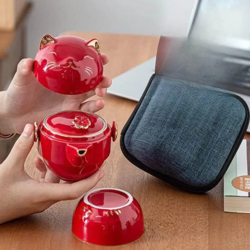 The Decor Haven Küche & Esszimmer-Glückskatze-Teeservice aus Keramik – das perfekte Geschenk für Katzenliebhaber