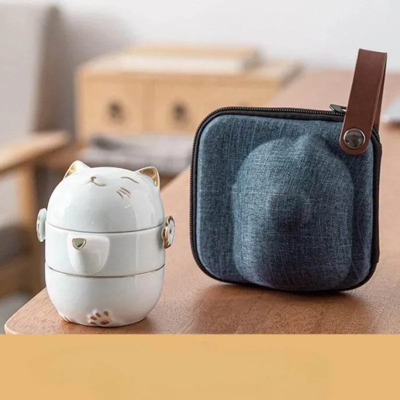 The Decor Haven Küche & Esszimmer-Glückskatze-Teeservice aus Keramik – das perfekte Geschenk für Katzenliebhaber