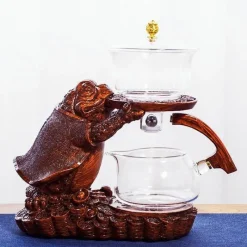 The Decor Haven Küche & Esszimmer-Golden Dragon Teekanne - Mystische Keramikteekanne