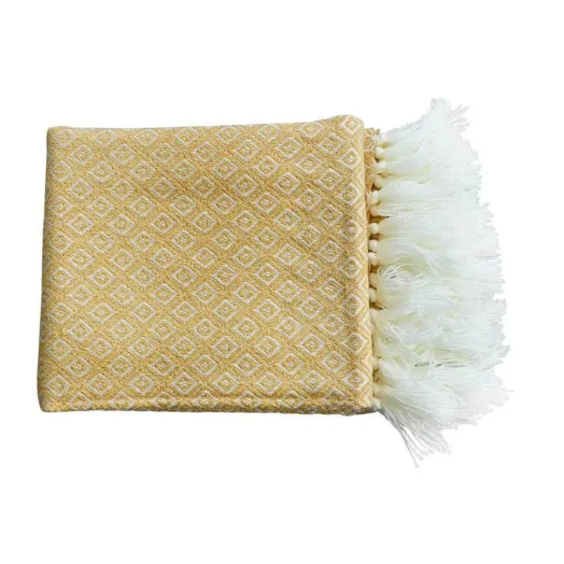 Wrap u0026 Relax Bettzeug-Goldene Strickdecke – luxuriös weicher Sofa- und Bettüberwurf