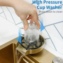 Space Savvy Küche & Esszimmer-Goldene Wasserfall-Küchenspüle – Multifunktionales Design