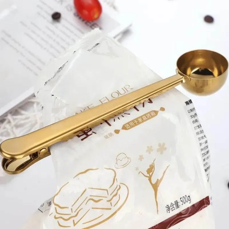 Tom Küche & Esszimmer-Goldfarbener Kaffeelöffelclip aus Edelstahl – Küchenzubehör