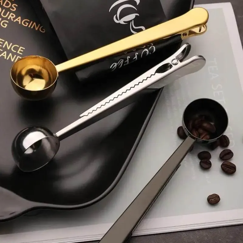 Tom Küche & Esszimmer-Goldfarbener Kaffeelöffelclip aus Edelstahl – Küchenzubehör
