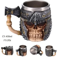 Plates u0026 More Küche & Esszimmer-Gothic Drachenritter Totenkopf Bierkrug - Halloween Weihnachtskrug