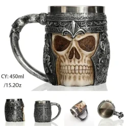 Plates u0026 More Küche & Esszimmer-Gothic Drachenritter Totenkopf Bierkrug - Halloween Weihnachtskrug