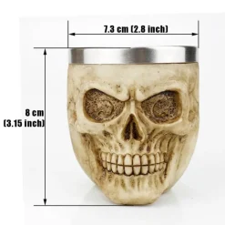 Feast u0026 Flair Küche & Esszimmer-Gothic-Totenkopf-Schnapsglas – Edelstahl-Halloween-Whiskeybecher, 200 ml