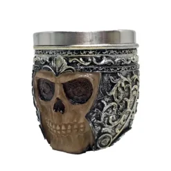 Feast u0026 Flair Küche & Esszimmer-Gothic-Totenkopf-Schnapsglas – Edelstahl-Halloween-Whiskeybecher, 200 ml
