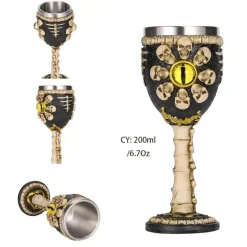 Feast u0026 Flair Küche & Esszimmer-Gotischer Totenkopfkelch – Einzigartiges Weinglas aus Edelstahl für Partys