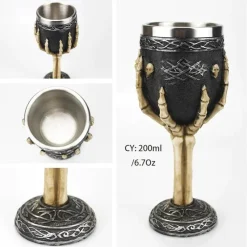 Feast u0026 Flair Küche & Esszimmer-Gotischer Totenkopfkelch – Einzigartiges Weinglas aus Edelstahl für Partys