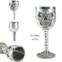 Feast u0026 Flair Küche & Esszimmer-Gotischer Totenkopfkelch – Einzigartiges Weinglas aus Edelstahl für Partys