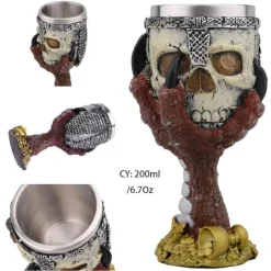 Feast u0026 Flair Küche & Esszimmer-Gotischer Totenkopfkelch – Einzigartiges Weinglas aus Edelstahl für Partys
