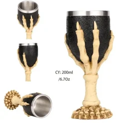 Feast u0026 Flair Küche & Esszimmer-Gotischer Totenkopfkelch – Einzigartiges Weinglas aus Edelstahl für Partys