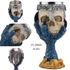 Feast u0026 Flair Küche & Esszimmer-Gotischer Totenkopfkelch – Einzigartiges Weinglas aus Edelstahl für Partys