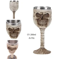 Feast u0026 Flair Küche & Esszimmer-Gotischer Totenkopfkelch – Einzigartiges Weinglas aus Edelstahl für Partys