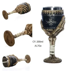 Feast u0026 Flair Küche & Esszimmer-Gotischer Totenkopfkelch – Einzigartiges Weinglas aus Edelstahl für Partys