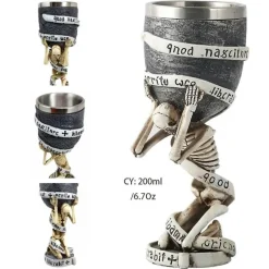 Feast u0026 Flair Küche & Esszimmer-Gotischer Totenkopfkelch – Einzigartiges Weinglas aus Edelstahl für Partys