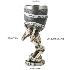 Feast u0026 Flair Küche & Esszimmer-Gotischer Totenkopfkelch – Einzigartiges Weinglas aus Edelstahl für Partys