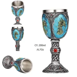 Feast u0026 Flair Küche & Esszimmer-Gotischer Totenkopfkelch – Einzigartiges Weinglas aus Edelstahl für Partys