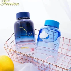 Feast u0026 Flair Küche & Esszimmer-Gradient Sky 600ml Glaswasserflasche - Stilvolles Sport-Trinkgeschirr