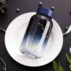 Feast u0026 Flair Küche & Esszimmer-Gradient Sky 600ml Glaswasserflasche - Stilvolles Sport-Trinkgeschirr