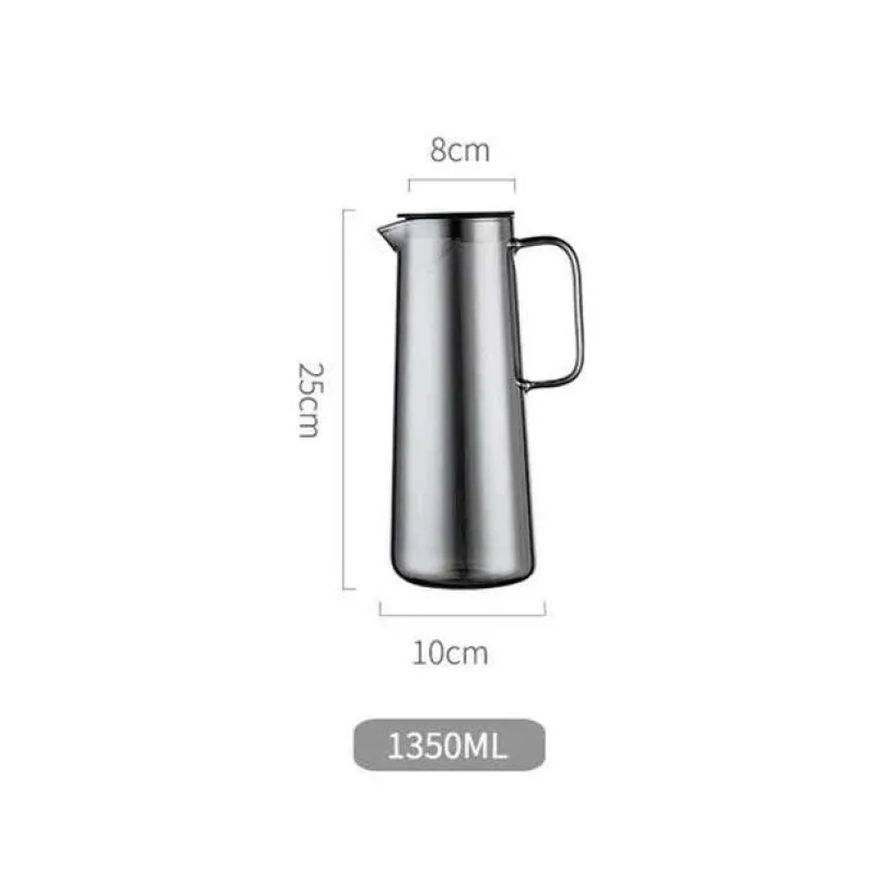 Plates u0026 More Küche & Esszimmer-Grauer Glaskrug - Saft- und Teekrug mit großem Fassungsvermögen