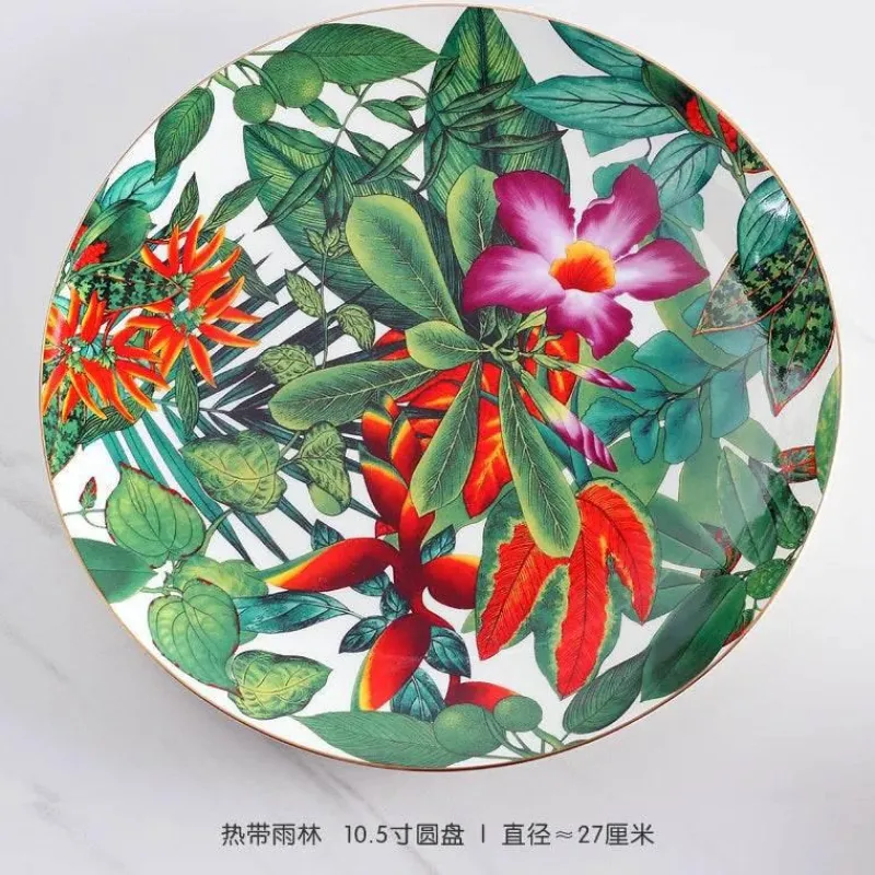 Feast u0026 Flair Küche & Esszimmer-Green Leaf Geschirrset - Teller Schüsseln Teegeschirr