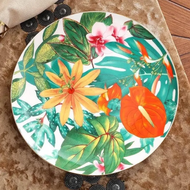 Feast u0026 Flair Küche & Esszimmer-Green Leaf Geschirrset - Teller Schüsseln Teegeschirr